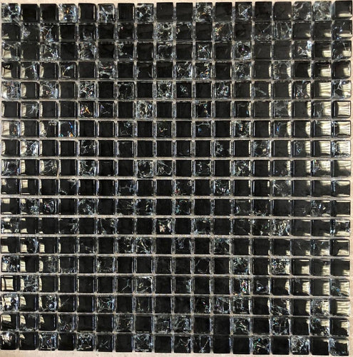 Black Crackle Glass Mosaic | Tile Stack